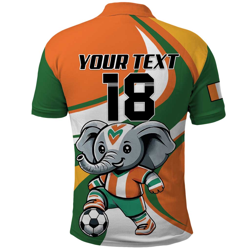 Custom Ivory Coast Football Polo Shirt Les Elephants Mascot LT18