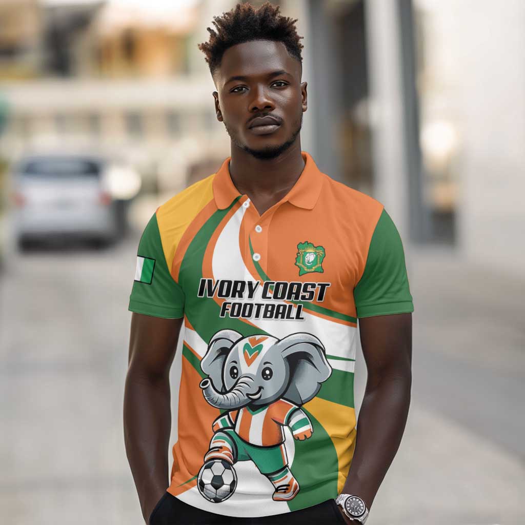 Custom Ivory Coast Football Polo Shirt Les Elephants Mascot LT18