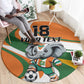 Custom Ivory Coast Football Round Carpet Les Elephants Mascot - African Pride