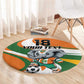 Custom Ivory Coast Football Round Carpet Les Elephants Mascot - African Pride