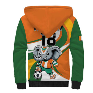 Custom Ivory Coast Football Sherpa Hoodie Les Elephants Mascot - African Pride