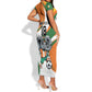 Custom Ivory Coast Football Short Sleeve Bodycon Dress Les Elephants Mascot LT18