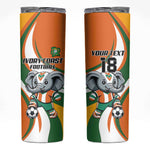 Custom Ivory Coast Football Skinny Tumbler Les Elephants Mascot - African Pride
