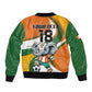 Custom Ivory Coast Football Sleeve Zip Bomber Jacket Les Elephants Mascot - African Pride