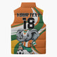 Custom Ivory Coast Football Sleeveless Puffer Jacket Les Elephants Mascot - African Pride