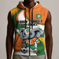 Custom Ivory Coast Football Sleeveless Zip Hoodie Les Elephants Mascot - African Pride