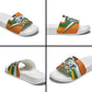 Custom Ivory Coast Football Slide Sandals Les Elephants Mascot - African Pride