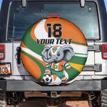 Custom Ivory Coast Football Spare Tire Cover Les Elephants Mascot - African Pride