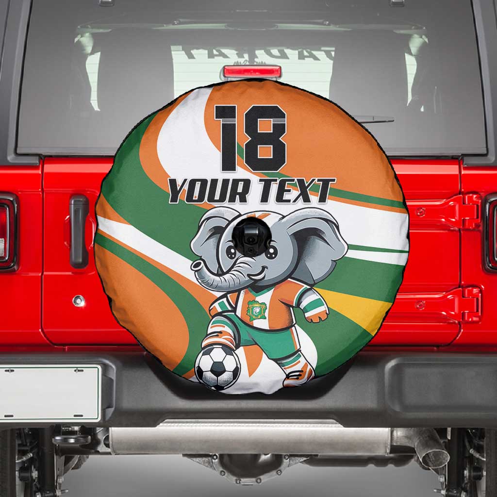 Custom Ivory Coast Football Spare Tire Cover Les Elephants Mascot - African Pride