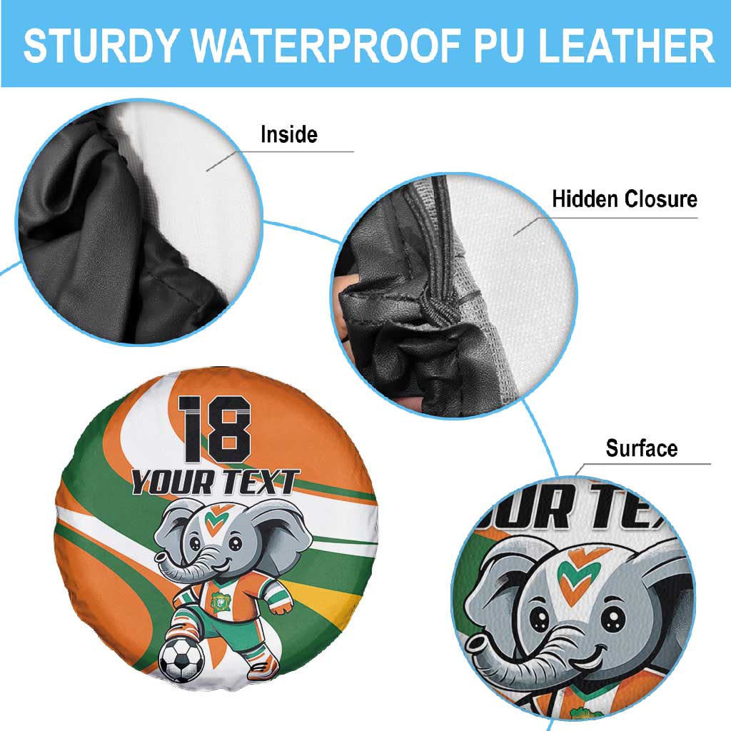 Custom Ivory Coast Football Spare Tire Cover Les Elephants Mascot - African Pride