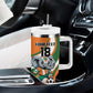 Custom Ivory Coast Football Tumbler With Handle Les Elephants Mascot - African Pride