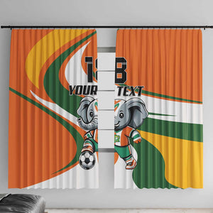Custom Ivory Coast Football Window Curtain Les Elephants Mascot - African Pride