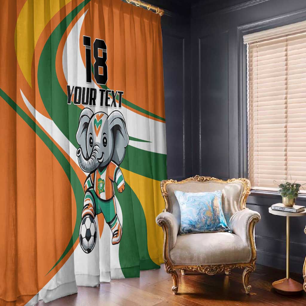 Custom Ivory Coast Football Window Curtain Les Elephants Mascot - African Pride