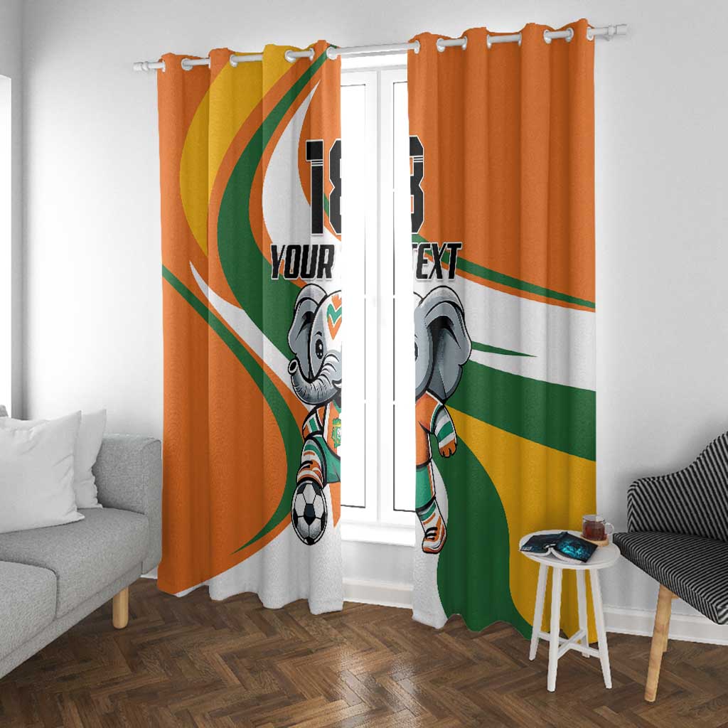 Custom Ivory Coast Football Window Curtain Les Elephants Mascot - African Pride