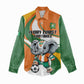 Custom Ivory Coast Football Women Casual Shirt Les Elephants Mascot - African Pride