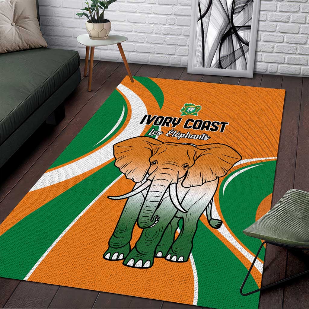 Ivory Coast Football Area Rug Les Elephants Spirit by African Pride