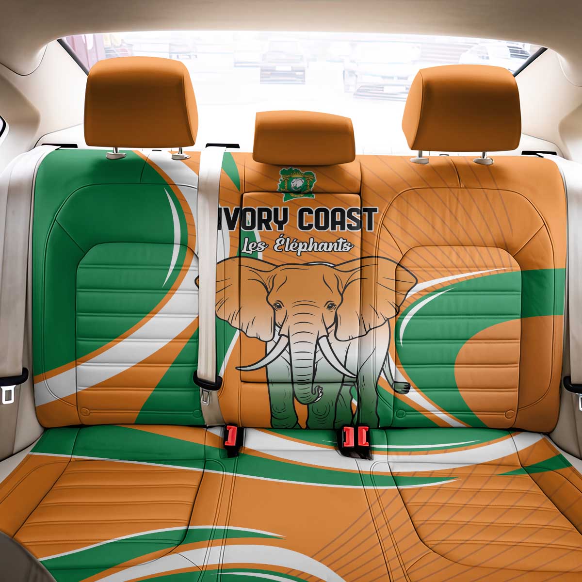 Ivory Coast Football Back Car Seat Cover Les Elephants Spirit - African Pride