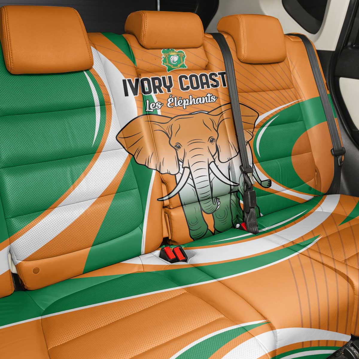 Ivory Coast Football Back Car Seat Cover Les Elephants Spirit - African Pride