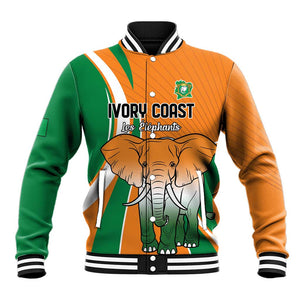 Custom Ivory Coast Football Baseball Jacket Les Elephants Spirit - African Pride