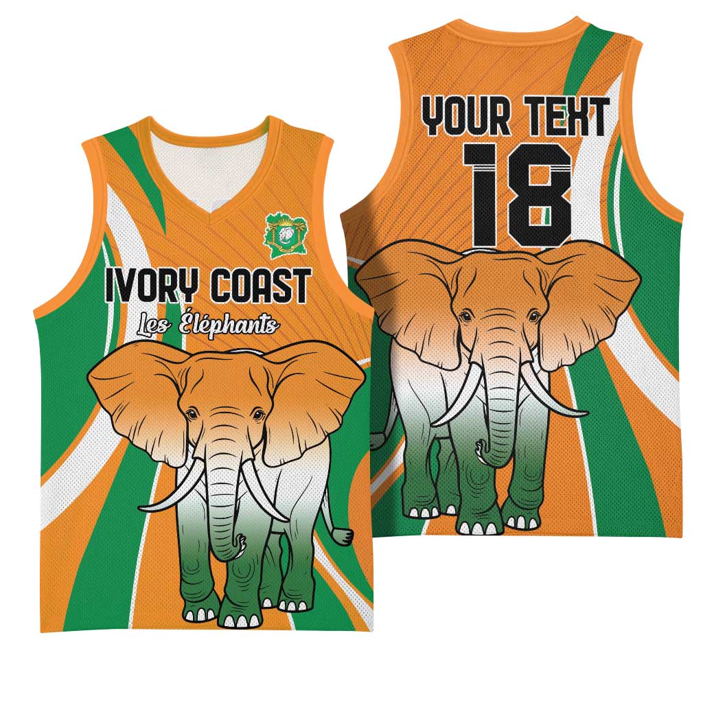 Custom Ivory Coast Football Basketball Jersey Les Elephants Spirit - African Pride