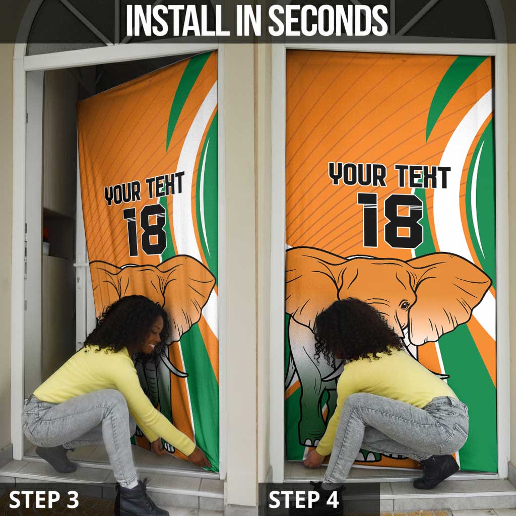 Custom Ivory Coast Football Door Cover Les Elephants Spirit - African Pride