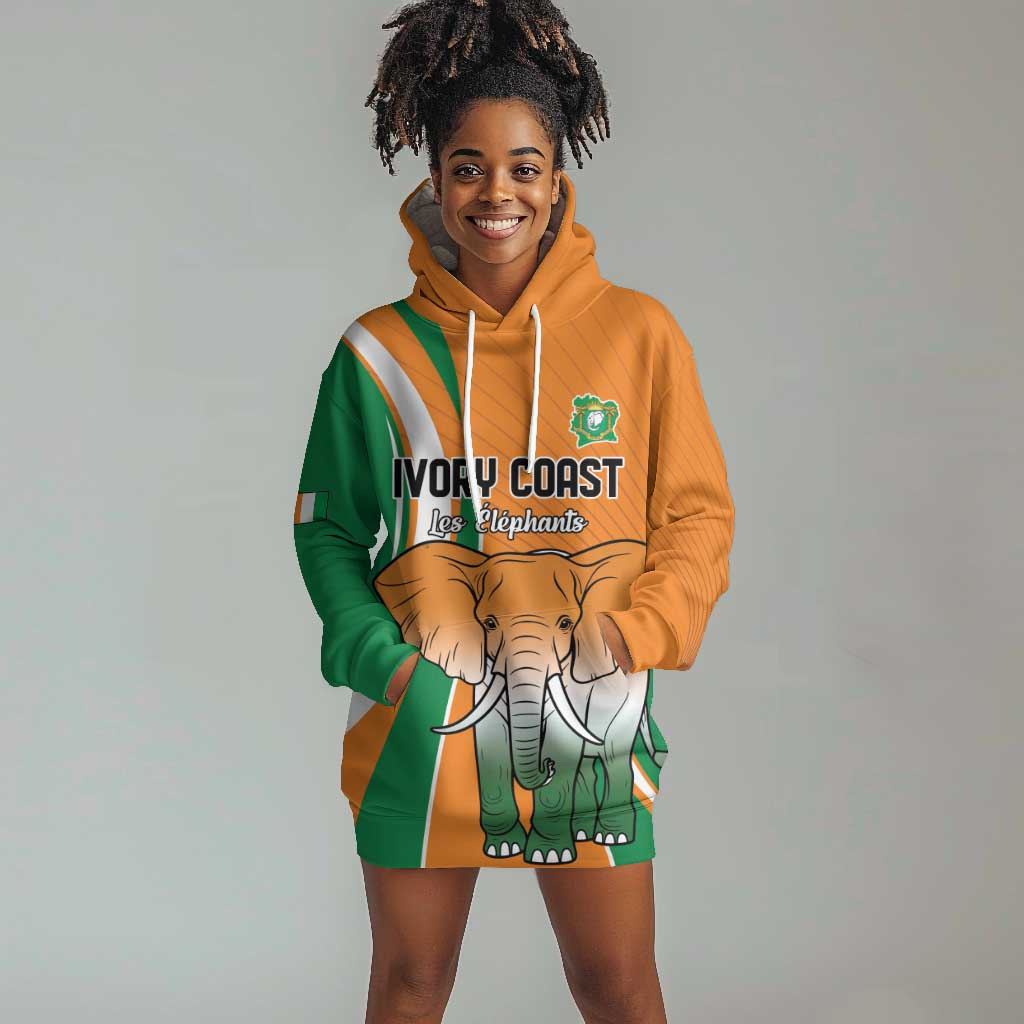 Custom Ivory Coast Football Hoodie Dress Les Elephants Spirit - African Pride