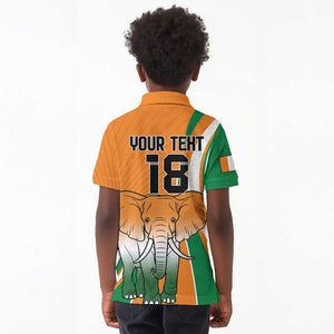 Custom Ivory Coast Football Kid Polo Shirt Les Elephants Spirit LT18