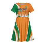Custom Ivory Coast Football Kid Short Sleeve Dress Les Elephants Spirit LT18