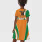 Custom Ivory Coast Football Kid Short Sleeve Dress Les Elephants Spirit LT18