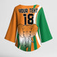 Custom Ivory Coast Football Kimono Sleeve Blouse Les Elephants Spirit - African Pride