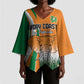 Custom Ivory Coast Football Kimono Sleeve Blouse Les Elephants Spirit - African Pride