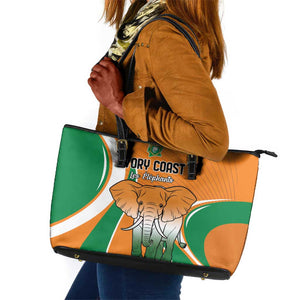 Ivory Coast Football Leather Tote Bag Les Elephants Spirit - African Pride