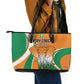 Ivory Coast Football Leather Tote Bag Les Elephants Spirit - African Pride