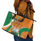Ivory Coast Football Leather Tote Bag Les Elephants Spirit - African Pride
