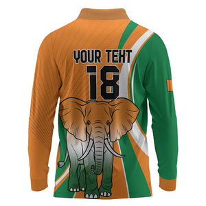 Custom Ivory Coast Football Long Sleeve Polo Shirt Les Elephants Spirit - African Pride