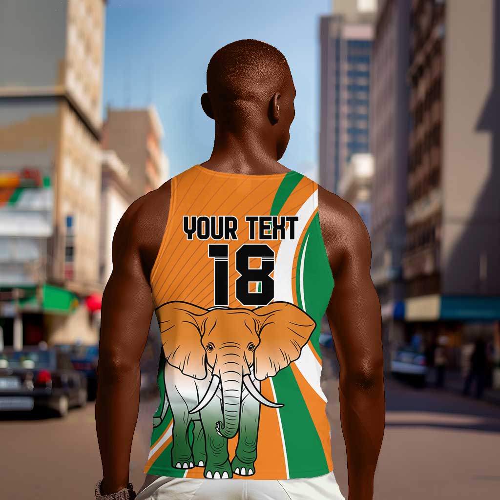 Custom Ivory Coast Football Men Tank Top Les Elephants Spirit - African Pride