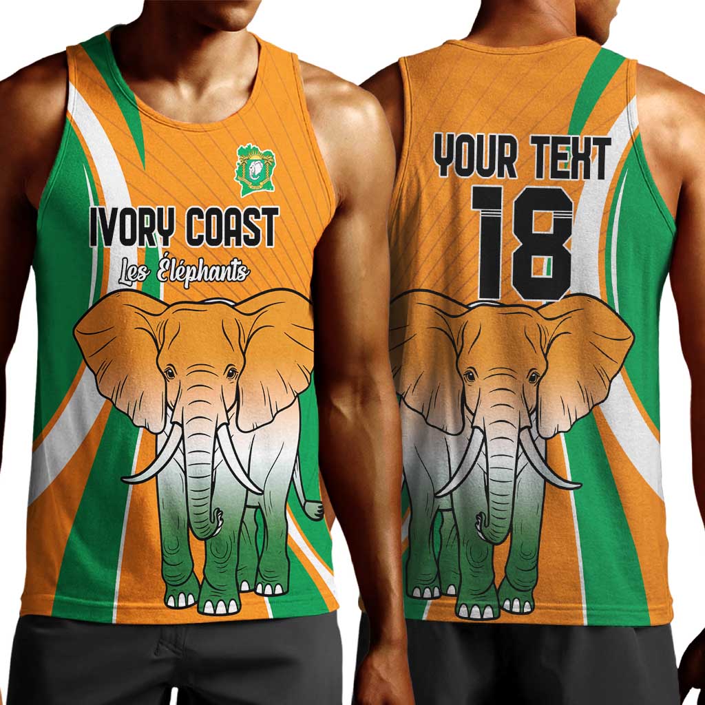 Custom Ivory Coast Football Men Tank Top Les Elephants Spirit - African Pride