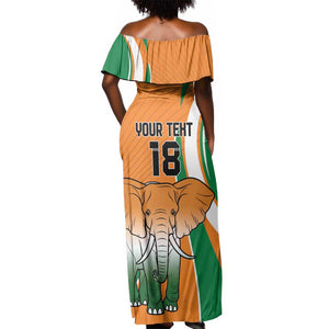 Custom Ivory Coast Football Off Shoulder Maxi Dress Les Elephants Spirit - African Pride