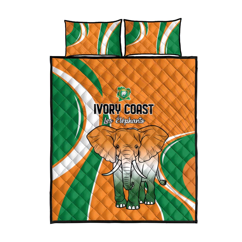 Ivory Coast Football Quilt Bed Set Les Elephants Spirit - African Pride