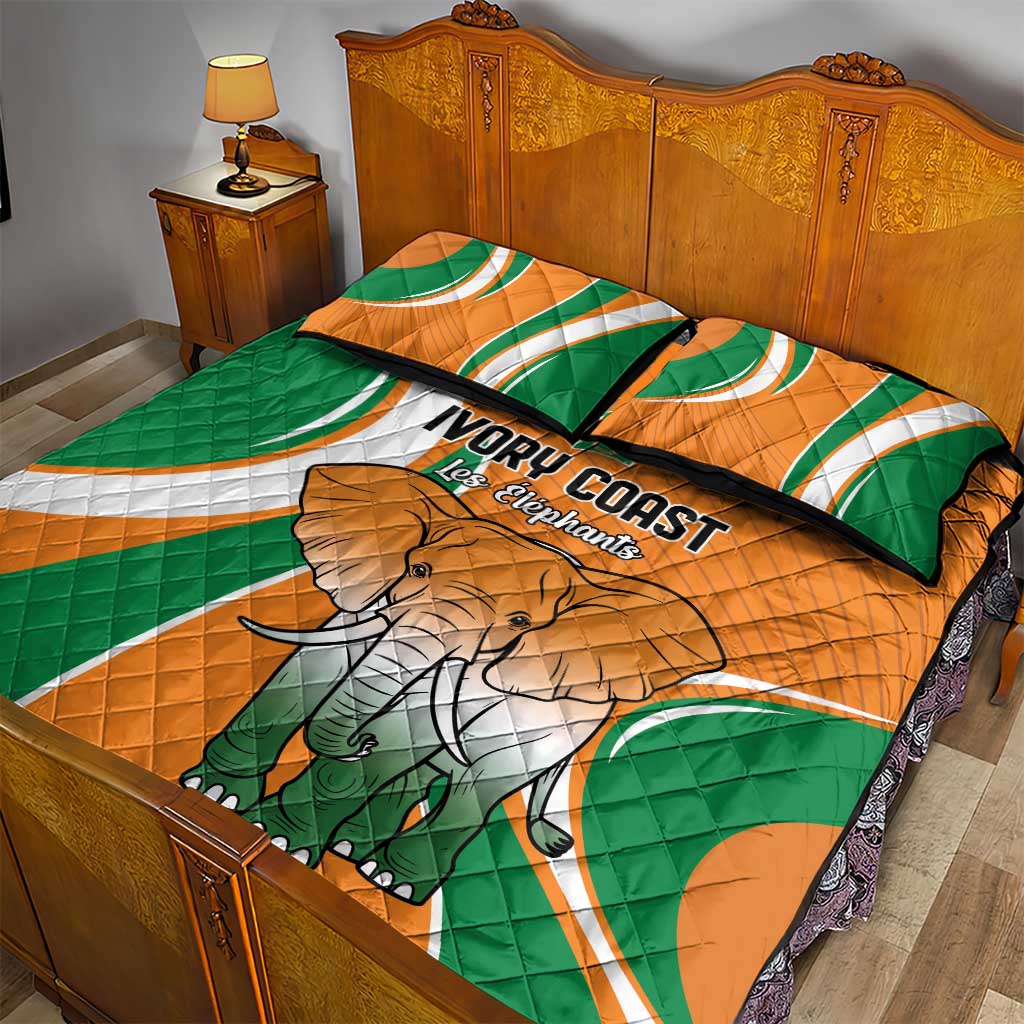 Ivory Coast Football Quilt Bed Set Les Elephants Spirit - African Pride