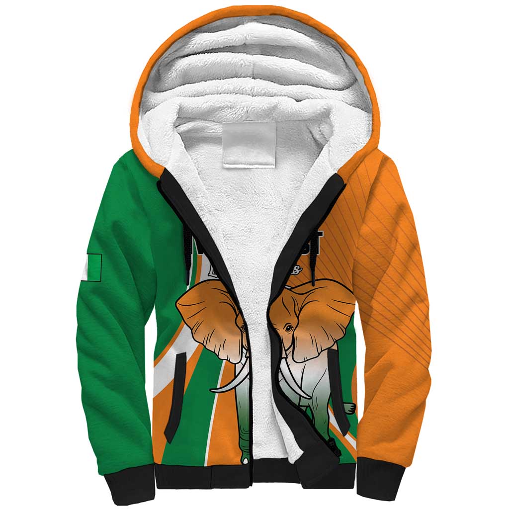 Custom Ivory Coast Football Sherpa Hoodie Les Elephants Spirit - African Pride