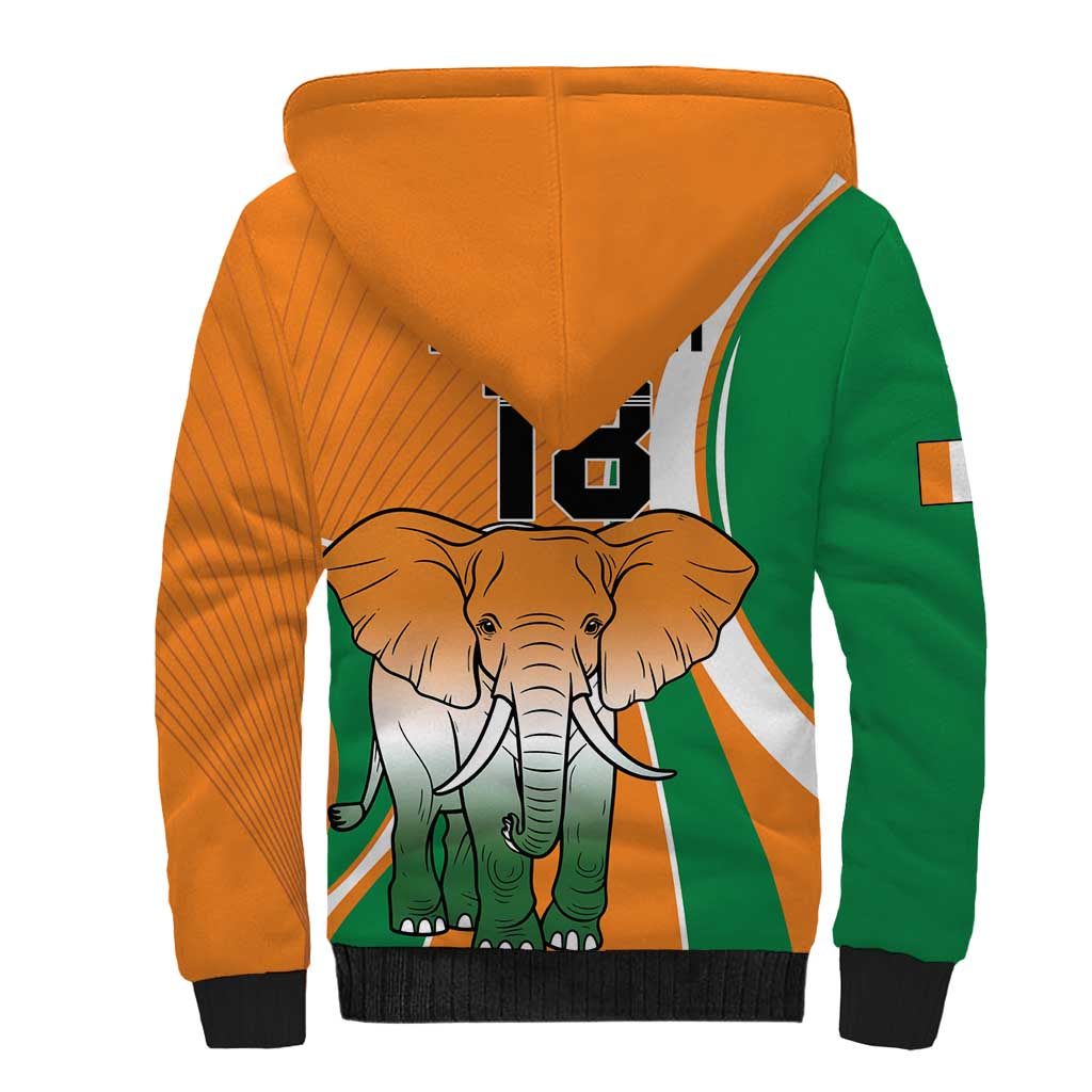 Custom Ivory Coast Football Sherpa Hoodie Les Elephants Spirit - African Pride
