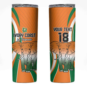Custom Ivory Coast Football Skinny Tumbler Les Elephants Spirit - African Pride