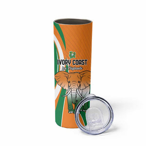 Custom Ivory Coast Football Skinny Tumbler Les Elephants Spirit - African Pride