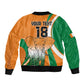 Custom Ivory Coast Football Sleeve Zip Bomber Jacket Les Elephants Spirit - African Pride