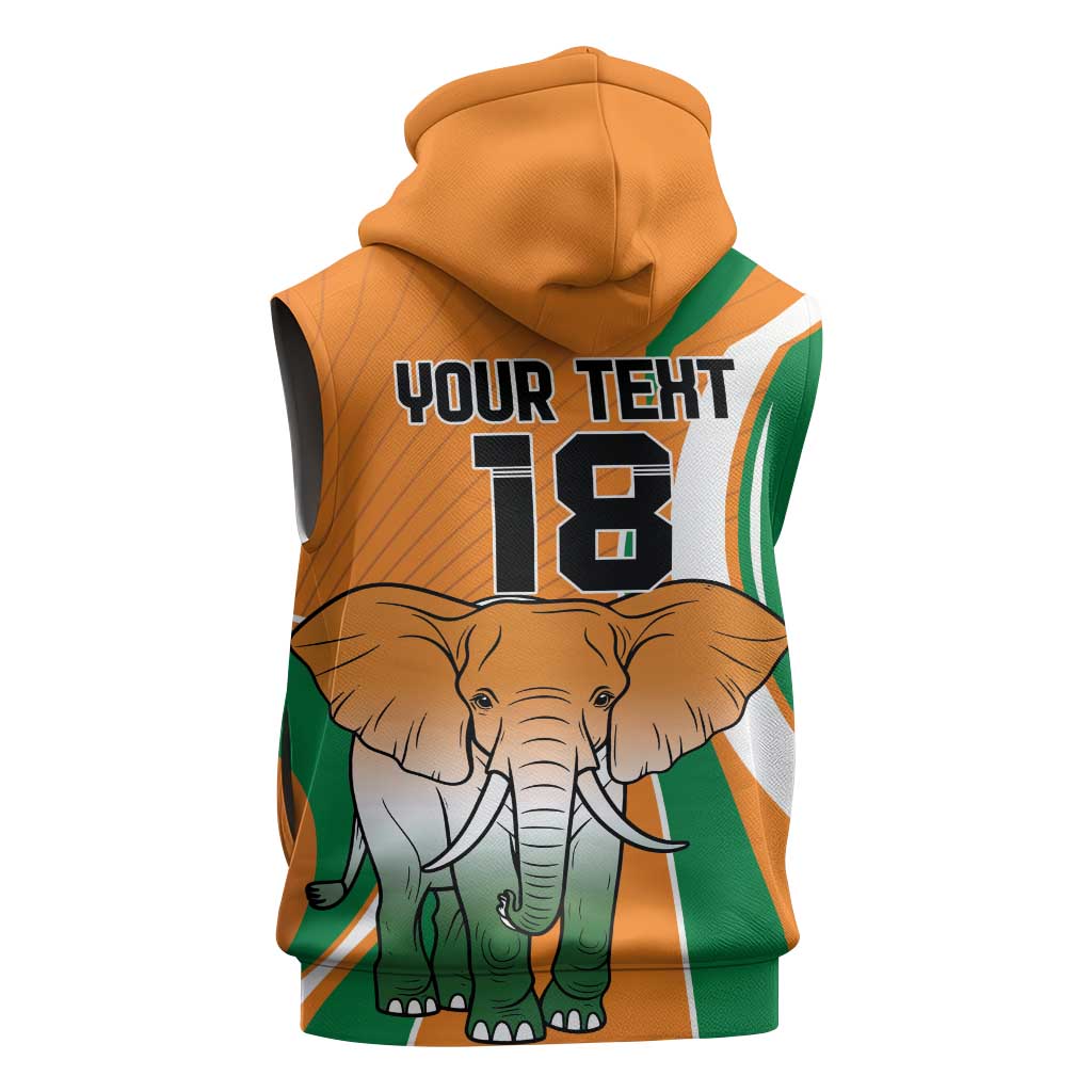 Custom Ivory Coast Football Sleeveless Hoodie Les Elephants Spirit - African Pride