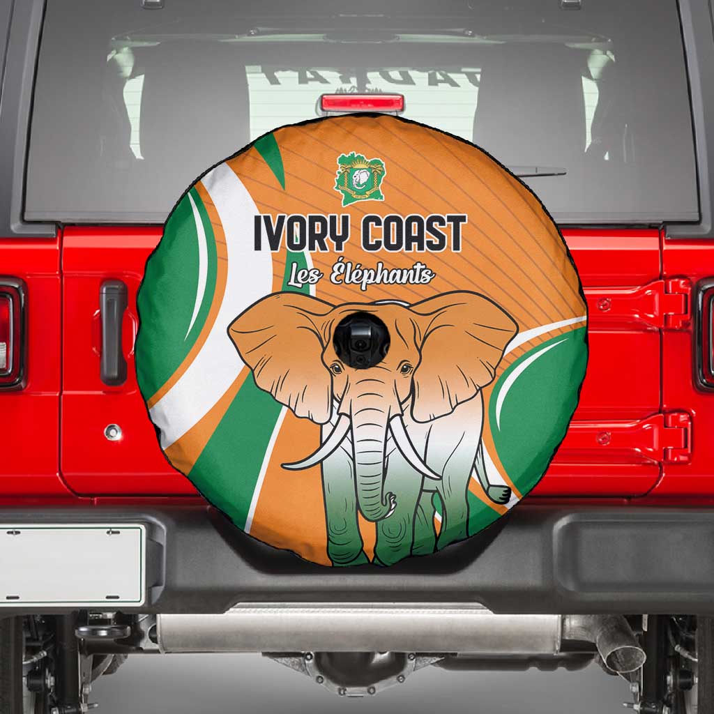 Ivory Coast Football Spare Tire Cover Les Elephants Spirit - African Pride