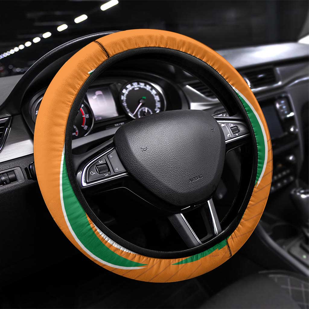 Ivory Coast Football Steering Wheel Cover Les Elephants Spirit - African Pride