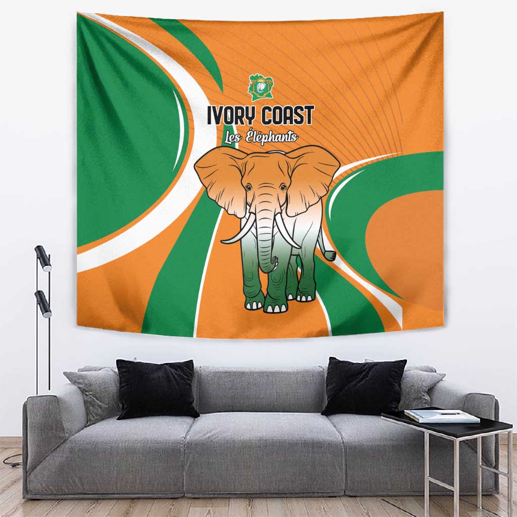 Ivory Coast Football Tapestry Les Elephants Spirit - African Pride