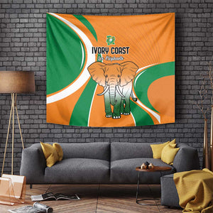 Ivory Coast Football Tapestry Les Elephants Spirit - African Pride